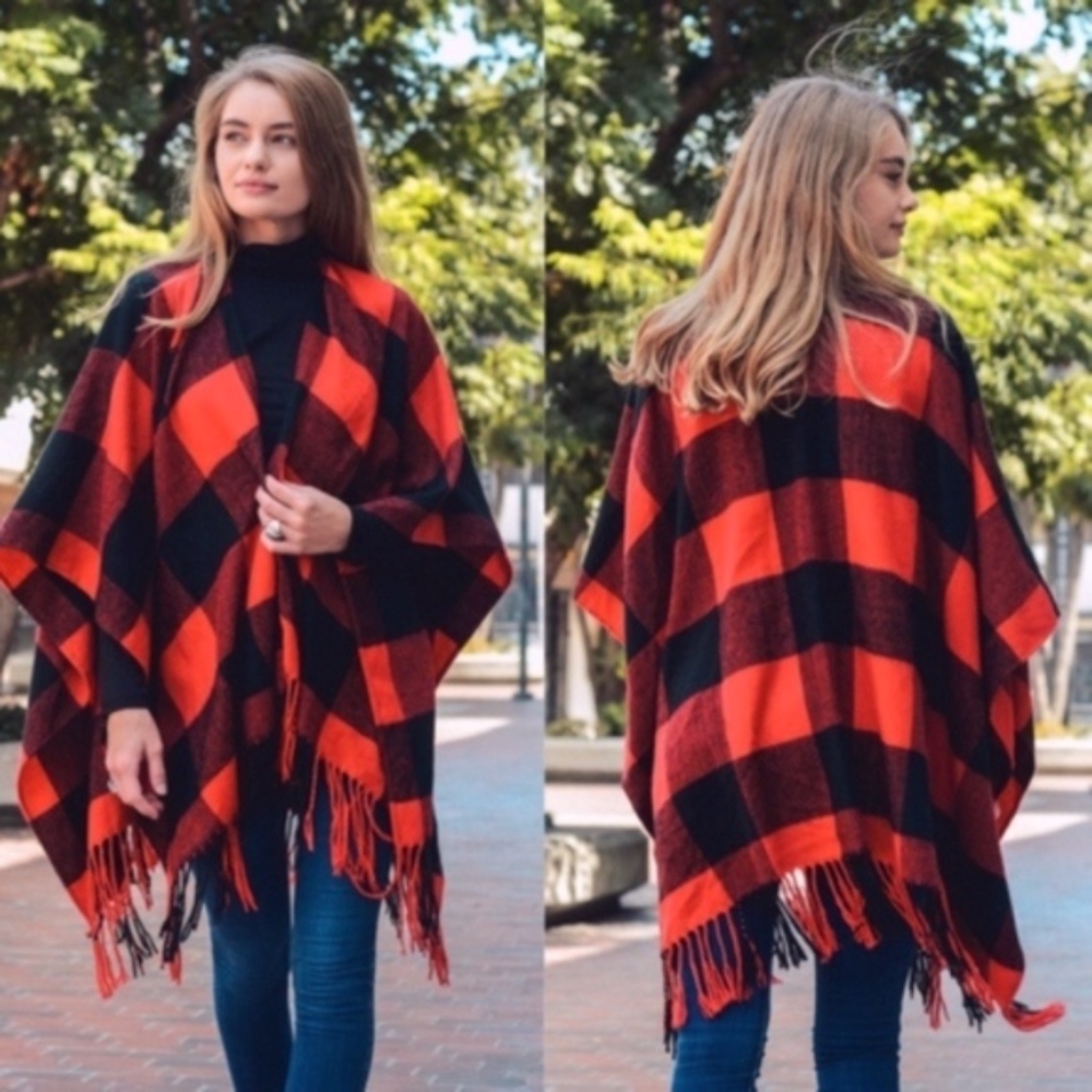JOSIE Tassel Shawl - RED     - Picture 5 of 6